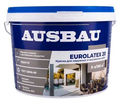 Краска универсальная латексная AUSBAU EUROLATEX 20 (2,7 л) /144